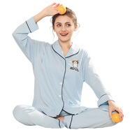 諾宜（NuoYI）月子裝月子服哺乳衣純棉孕產(chǎn)婦家居服睡衣J38158條紋藍色XL
