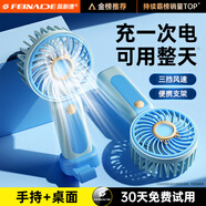 菲耐德手持小風(fēng)扇桌面迷你小型便攜式隨身手拿戶外辦公室學(xué)生上課宿舍靜音usb充電大風(fēng)力長續(xù)航 【迷你款丨天青藍】超輕盈丨3擋勁風(fēng) 【全身清涼丨冰感體驗】
