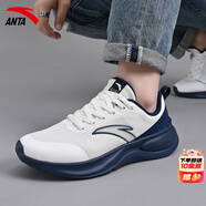 安踏（ANTA）飛悅網(wǎng)面透氣男鞋運動(dòng)鞋官方跑鞋網(wǎng)鞋夏季新款防滑耐磨鞋子跑步鞋 象牙白/迷霧藍/瀑布藍-1 39
