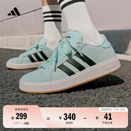 adidas「面包鞋」GRAND COURT BASE 00s休閑低幫板鞋男女阿迪達斯 薄荷綠/黑色/漢玉白   38