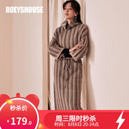 ROEYSHOUSE羅衣原創(chuàng)毛衣連衣裙女秋冬新款保暖高領(lǐng)修身打底針織裙子5767 卡其色 XL