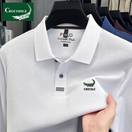 CROCODILE GARMENTS LTD鱷魚恤長袖T恤男純棉春秋季2025新款男士翻領(lǐng)休閑polo衫上衣 白色 M 建議100-125斤