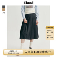 ELAND衣戀百褶半身裙女簡約A字裙擺中長裙通勤百搭2024夏季新款 深灰色(17)D/Grey M 165