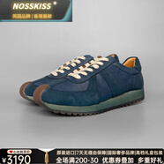 NOSSKISS國際奢侈品牌男士低幫阿甘鞋新款做舊鞋透氣休閑舒適男士運(yùn)動(dòng)鞋 藍(lán)色 40 等于運(yùn)動(dòng)鞋41碼