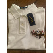 保羅拉夫勞倫（Polo Ralph Lauren）美國夏季短袖T恤Polo杉翻領(lǐng)休閑刺繡彩馬標三彩馬白色M (120-140斤)