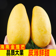 海南金煌芒果大果新鮮當季水果青甜黃皮芒果整箱 3斤 單果重量200g+