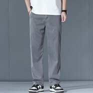 CALVIN KLEIN JEANS2025秋裝休閑褲男薄款寬松直筒長(zhǎng)褲子潮牌青少年男褲 灰色 31