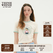 Teenie Weenie小熊T恤女夏季設(shè)計(jì)感修身短袖T恤短款上衣辣妹裝甜美女 綠色 XL (175)