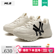 MLB老爹鞋 2025秋季新款NY厚底增高運(yùn)動(dòng)跑步鞋男女鞋子情侶休閑鞋 紐約洋基隊(duì)/米黃色/新款正碼正拍 36.5 230mm