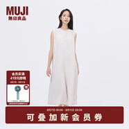 無印良品（MUJI）IDEE 女式 平紋 無袖連衣裙 女裝裙子25年夏季 連身裙 GA44CC5S 淺灰色 L (165/88A)