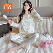 莫代爾長袖睡衣女款2025新款秋季冰絲家居服高級感女夏季仿真絲套裝春款 2344 M (80-100斤)