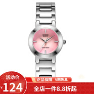 卡西歐（CASIO） 卡西歐(CASIO)手表鋼帶粉色女士休閑優(yōu)雅小巧小表盤(pán)石英學(xué)生女表 LTP-1191A-4C