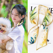 碧允發(fā)帶絲巾綁發(fā)女編發(fā)絲帶飄帶扎頭發(fā)小長條2024新款夏季薄法式頭巾 春華驚夢