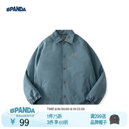 熊貓·本（ben.panda）棉服男潮牌翻領(lǐng)寬松休閑秋冬工裝棉衣多穿情侶外套 青碧藍(lán)（B款） L