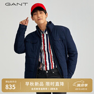 GANT/甘特秋冬男士聚酯纖維簡(jiǎn)約休閑挺闊拼接胸袋純色立領(lǐng)棉服夾克 433-夜藍(lán)色 S 尺碼偏大