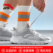 安踏（ANTA）跑步鞋男鞋網(wǎng)面透氣輕便減震休閑鞋健身訓(xùn)練戶外男士運(yùn)動(dòng)鞋子 浮云灰/淺銀灰-1 39 (245mm)