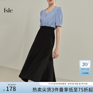 范思藍(lán)恩22FS2036法式分割魚尾半身裙女夏季新款A(yù)字高腰傘裙 黑色 XL