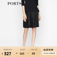 PORTS寶姿 女裝優(yōu)雅黑白撞色拼接半身裙LA8K247FXX001 黑色混色 L