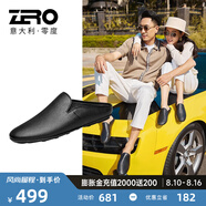 零度Zero男女鞋情侶別墅新款休閑鞋輕奢鹿皮駕車(chē)鞋一腳蹬男鞋 黑色 41