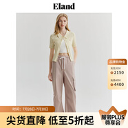 ELAND衣戀短袖針織衫女時尚甜美糖果色polo衫2024夏季新款 乳白色(64)Cream L 170