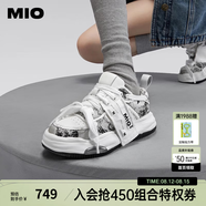 MIO【宋亞軒同款】米奧小白休閑鞋厚底板鞋運動情侶溶解女鞋男老爹鞋 杏/黑色 （劉耀文吳宣儀同款） 43