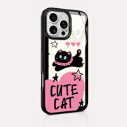 朗唯科（LANWK）【黑粉萌貓】Lanwk適合Apple16/15Promax可愛(ài)高端女生手機殼iPhone14Plus全新手機殼Ip12/13高端手 [25年·更輕薄]Magsafe強磁吸附b iP
