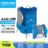 ULTIMATE DIRECTION競速UD越野包AK6.0戶外男女跑步背包騎行帶軟水壺 可配水袋13.4L 男款-簽名藍 L/G