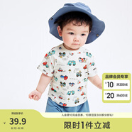 巴拉巴拉嬰兒t恤寶寶打底衫女童上衣男短袖夏季全棉可愛 綠紅色調(diào)00346 100