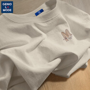 GENIOLAMODEGenio Lamode棉短袖t恤男款夏季肌理感灰色半袖男美式復(fù)古體恤 【220G純棉短T】海鷗灰(臘腸字母 S