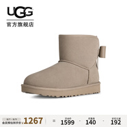 UGG秋季新款女士時(shí)尚舒適保暖純色蝴蝶結(jié)休閑短靴雪地靴 1174494 CBBLG | 鵝卵石灰色 36