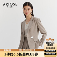 艾諾絲雅詩(shī)商場(chǎng)同款春秋新款一?？畚餮b外套短款休閑小西服上衣10221326 燕麥色 XL