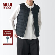 無印良品MUJI 女式 輕量羽絨便攜式背心 女士馬甲馬夾外搭冬季款BDC06C1A 黑色 M