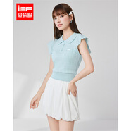 IEF/愛依服2025夏季新款法式甜美淑女氣質薄款通勤百搭毛織上衣 淺水藍 均碼