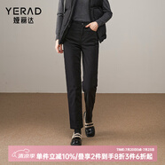 婭麗達(dá)羽絨褲煙管牛仔褲高腰保暖褲子2024冬季直筒可拆卸鵝絨女褲 黑色（A0） 29