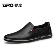 零度Zero官方男鞋2025新款潮流小白鞋防滑套腳一腳蹬男士休閑皮鞋 黑色 40