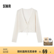 森馬針織開衫女短款簡約甜美風(fēng)春秋V領(lǐng)修身上衣清新107624106001