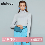 皮皮狗 兩翻領(lǐng)套頭 打底羊絨衫基礎(chǔ)新款打底羊絨針織衫女士內(nèi)搭毛衣 817淺灰色 L /105
