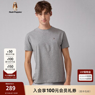 Hush Puppies暇步士男裝夏季純色無憂搭圓領(lǐng)短袖T恤 038淺灰3 L