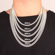 津樂(lè )老鳳凰金店鳳祥銀項鏈男士999霸氣帥氣純銀馬鞭鏈男不掉色嘻哈足 20克長(cháng)45寬3mm+證書(shū)+專(zhuān)柜禮盒