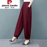 皮爾卡丹（pierre cardin）24新款夏季中年人女褲廣場舞燈籠褲闊腿民族風(fēng)休閑百搭春秋長褲 926 玫紅色 2XL 【建議110-130斤】