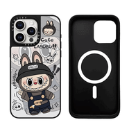 CASETIFYLABUBU拉布布聯(lián)名iphone16pro手機(jī)殼蘋果15promax保護(hù)套14可愛卡通13pro磁吸MagSafe亞克力plus CASE【cy14739銀色比耶拉布布】 銀色鏡 i