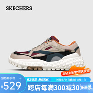 斯凱奇（Skechers）男鞋戶外休閑運動鞋厚底老爹鞋耐磨怪獸鞋 灰褐色/多彩色 41 (260mm)