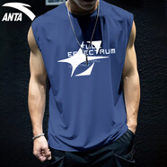 安踏（ANTA）吸濕速干運動(dòng)健身背心男冰絲涼感透氣坎肩夏季馬拉松跑步無(wú)袖T恤 【美式籃球背心】臥龍藍 L (175) 建議130-150斤