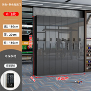 臺球廳桌球室用品臺球存桿柜子展示柜會員專用球桿柜密碼鎖放桿柜 160長八門《觸屏密碼鎖》高光灰門