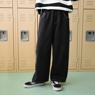 NNGZ諾諾公主S1N 大碼160清倉合輯170專區(qū)夏季斷碼女童長褲休閑褲T恤 黑色直筒牛仔褲C223K542A 160 cm