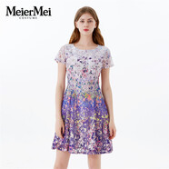 MeierMei玫而美品牌專(zhuān)柜同款時(shí)尚修身碎花連衣裙女中長(zhǎng)款連身裙 H59 36
