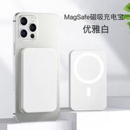 無線磁吸充電寶20000毫安適用安卓平果8-16系列外接電池移動(dòng)電源 白色【磁吸環(huán)+充電線】 【20000毫安】