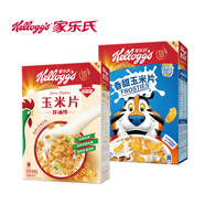 家樂氏（Kellogg‘s） 早餐即食沖飲營(yíng)養(yǎng)代餐原味玉米片輕食飽腹泡牛奶香甜玉米片脆片 【2盒】玉米片500g+香甜玉米420g