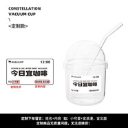 禧愛先森咖啡杯女生冰美式玻璃杯網(wǎng)紅啵啵杯夏季辦公室家用可愛吸管水杯子 宜咖啡bobo杯+吸管(定制)