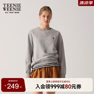 Teenie Weenie小熊女裝衛(wèi)衣2025春季新款學(xué)院休閑美式圓領(lǐng)上衣 中灰色 165/M